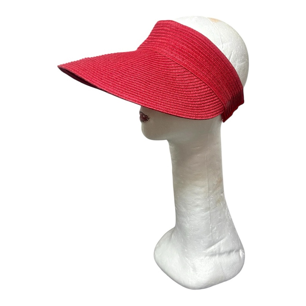 I.N.C. International Concept Solid Straw Red Visor